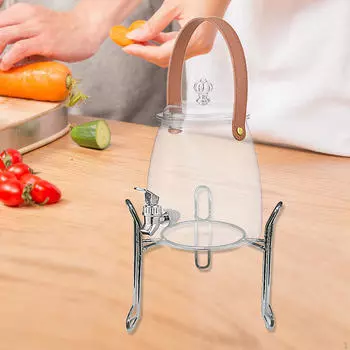 Ведро для диспенсера для напитков с подставкой для крана, прозрачная банка для сока для холодного чайника 3L