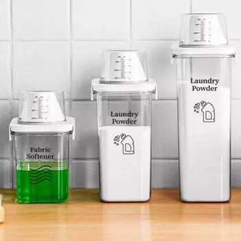 Ведро для хранения большой емкости 1100/1800/2300 мл с носиком для заливки, мерный стакан, многоцелевой контейнер для рисовых зерен, стирального порошка и моющего средства