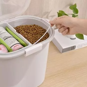 Ведро для хранения горячего корма для кошек Герметичное влагонепроницаемое вакуумное ведро для хранения корма для кошек Большая вместимость ведра для хранения корма для домашних животных синий