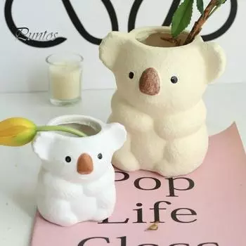 Ведро для хранения кистей для макияжа Ins Style Cute Koala аккуратно организуйте кисти, экономьте время, оставайтесь модным ведро для хранения L белый