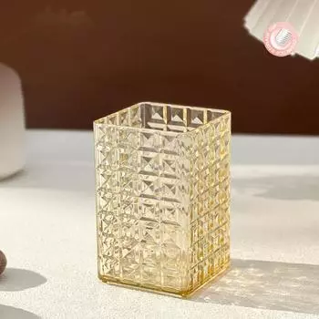 Ведро для хранения косметических кистей для макияжа, держатель для косметических кистей, прозрачный держатель для ручек для туалетного столика золотой