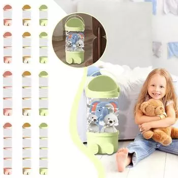 Ведро для хранения кукол Кукла Кукла Мягкая кукла Многослойное ведро для хранения детских игрушек Многослойное прозрачное ведро для кукол One Size зелёный