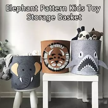 Ведро для хранения мелочей, складное компактное ведро с милым рисунком льва, ведро для хранения мелочей, ежедневное использование D