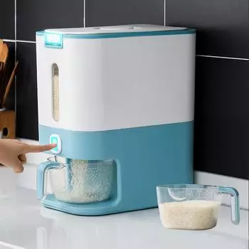 Ведро для хранения риса, 12 кг, кухонное зерно, контейнер для сухих продуктов, контейнер для хранения