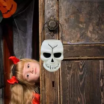 Ведро для конфет в виде черепа на Хэллоуин, держатель для конфет «Сладость или гадость», ведро для конфет в виде черепа с