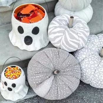 Ведро для конфет в виде привидения на Хэллоуин, миска для сладостей из смолы с L