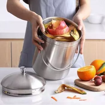 Ведро для кухонных отходов с крышкой превращает отходы в натуральное удобрение Фильтр из нержавеющей стали с активированным углем для удаления запаха Утилизация мусора в помещении Главная S