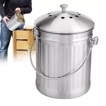 Ведро для кухонных отходов с крышкой превращает отходы в натуральное удобрение Фильтр из нержавеющей стали с активированным углем для удаления запахов Утилизация мусора в помещении S