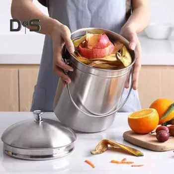 Ведро для кухонных отходов с крышкой превращает отходы в натуральное удобрение Фильтр из нержавеющей стали с активированным углем для удаления запахов Утилизация мусора в помещении S