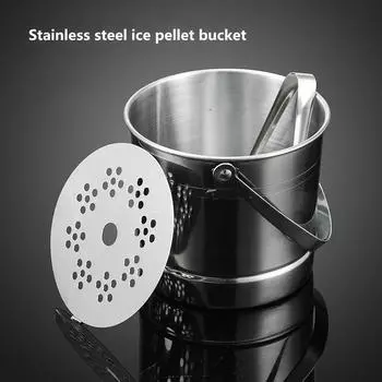 Ведро для льда большой емкости, портативное, из нержавеющей стали, ведро для льда для шампанского, барное ведро для льда, инструмент для кубиков льда 1 л