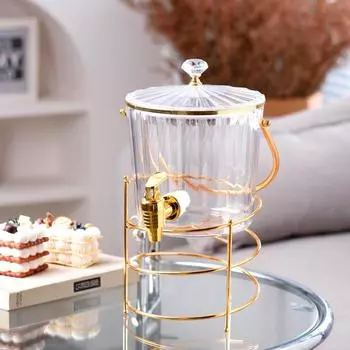 Ведро для льда Холодный чайник с краном Ведро для холодных напитков Бытовой холодный чайник Бочка для вина со льдом с железной рамой One Size зелёный