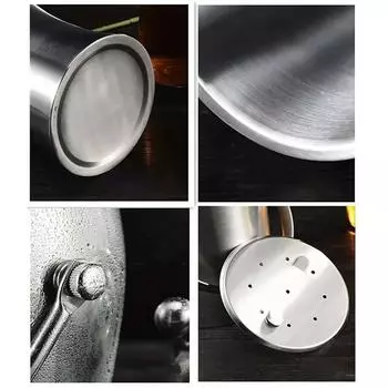 Ведро для льда из нержавеющей стали 304 объемом 2 л, портативное, с двойной стенкой, с изоляцией и крышкой, для вина, шампанского, виски, напитков, пива, инструментов