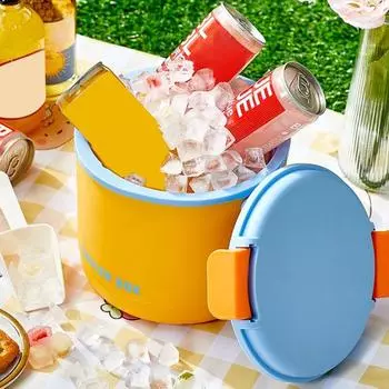 Ведро для льда Лоток для кубиков льда с крышкой и контейнером Эффективная форма для приготовления льда для морозильника Легкосъемный многоразовый генератор кубиков льда для напитков Кофе зелёный