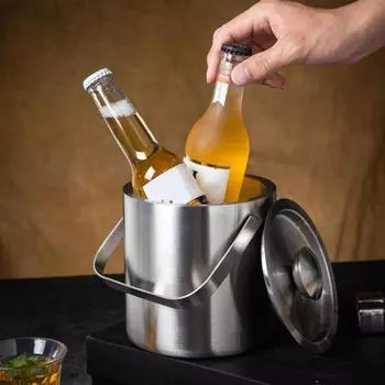 Ведро для льда с крышкой. Храните лед в замороженном состоянии. Двойное ведро для шампанского. Вино, охлажденное пиво. Ведро для льда KTV.