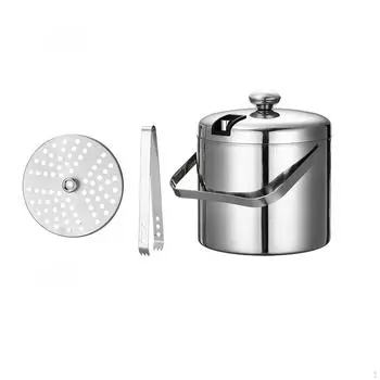 Ведро для льда с шампанским сохраняет напитки холодными с ручкой-крышкой для аксессуаров для бара и ресторана 1.3L