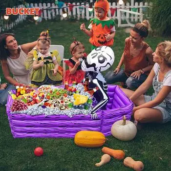 Ведро для льда в форме гроба, надувное реквизит для Хэллоуина, ведро для льда в форме скелета, портативное складное, хорошо герметичное ведро для вечеринок у бассейна Wwo66