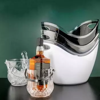 Ведро для льда Yousheng 4 л, большая емкость, в форме слитка, для напитков, пивных бутылок, шампанского, вина, охладитель для льда, контейнер для вечеринок, коктейль-баров, аксессуары