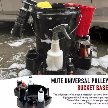 Ведро для мойки автомобилей, роликовое, сидящее, мобильное, с 5 колесами, моющее ведро для тяжелых условий эксплуатации, с лотком для инструментов, автомобиль CHINA