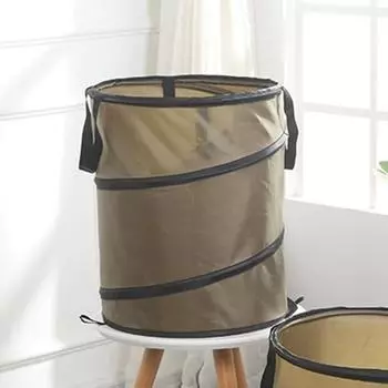 Ведро для мусора большой емкости, легко носить с собой, штабелируемый складной пластиковый мешок для листьев с ручкой для газона темно-коричневого
