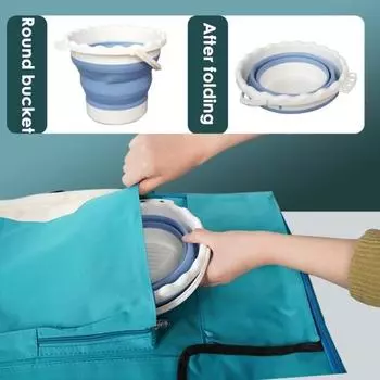 Ведро для мытья ручек, прочная несущая способность, кисть с 4 отверстиями, новый складной дизайн, щетка для мытья, бытовой аксессуар синий