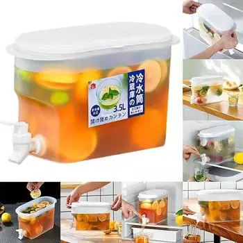 Ведро для напитков на 3,5 л, диспенсер для напитков с краном, холодильник, холодный чайник 3.5L