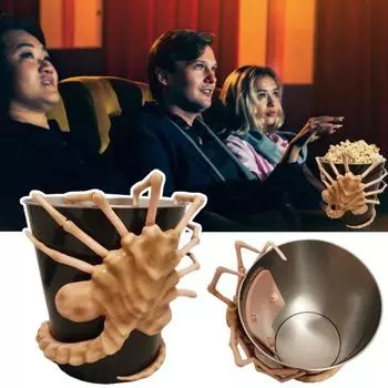 Ведро для попкорна Facehugger 3D, большая емкость, переносная, прочная, металлическая миска для попкорна