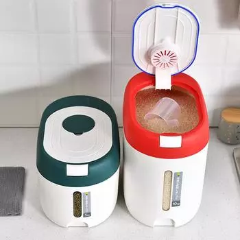 Ведро для риса 5/10 кг, герметичный дозатор риса, влагостойкий контейнер для хранения риса, ящик для хранения зерна A2