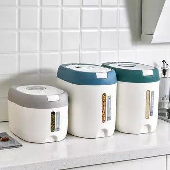 Ведро для риса 5/10 кг, герметичный дозатор риса, влагостойкий контейнер для хранения риса, ящик для хранения зерна