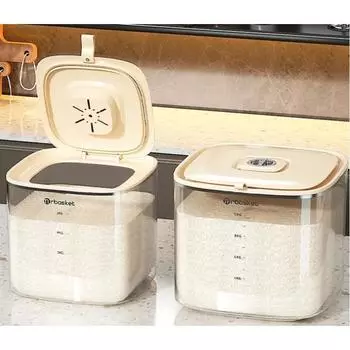 Ведро для риса, бытовое, защищенное от насекомых и влагонепроницаемое, герметичное, герметичное, консервированное зерно, ящик для хранения риса, ящик для хранения муки, корм для собак, кошачий корм S зелёный