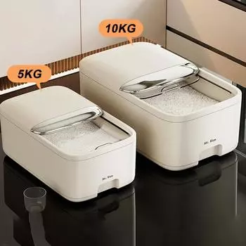 Ведро для риса, пластиковое, защищенное от насекомых, для хранения зерна и круп, банка для риса Push-pull, большая емкость 5 кг-10 кг, пищевая