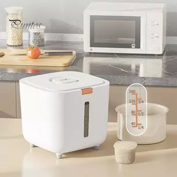 Ведро для риса, влагостойкий контейнер для хранения зерна с прозрачными весами и мерным стаканом для дома S