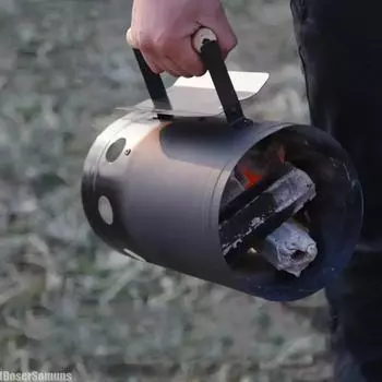 Ведро для розжига огня на открытом воздухе для удобства на открытом воздухе BlackFast Угольная бочка для зажигания угля Угольная плита чёрный