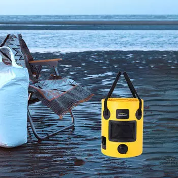 Ведро для рыбалки 25 л с крышкой на молнии складной контейнер для воды для походов yellow