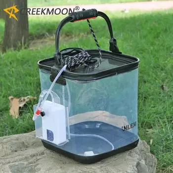 Ведро для рыбалки на открытом воздухе, прозрачное, утолщенное, из ЭВА, квадратное, портативное, складное, для воды, складное, для хранения, аксессуары для рыболовных снастей 20cm чёрный