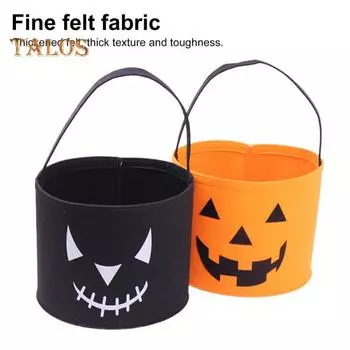 Ведро для сладостей на Хэллоуин, держатель для конфет в виде тыквы, держатель для сладостей из фетра, держатель для хранения подарков на Хэллоуин для вечеринки оранжевый