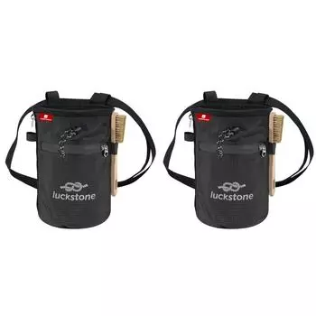 - Ведро для сумки для скалолазания с 2 большими карманами на молнии и кистью (черный)