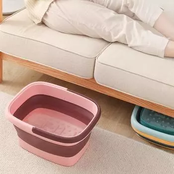 Ведро для ванны для ног 13 л/15 л с переносной ручкой, удобная складная ванна для купания ног для домашней ванной комнаты S светло-зеленый