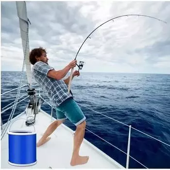 Ведро для воды из ткани Оксфорд для складного кемпинга на открытом воздухе, рыбалки, хранения воды, питья, пикника, аксессуара для мойки автомобиля Middle синий