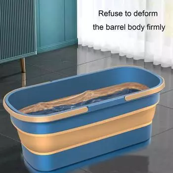 Ведро для воды, независимый резервуар для жидкости с ручкой, складная конструкция, портативное, большой емкости, многоразовое складное ведро для воды синий