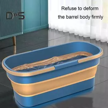 Ведро для воды, независимый резервуар для жидкости с ручкой, складная конструкция, портативное, большой емкости, многоразовое складное ведро для воды синий