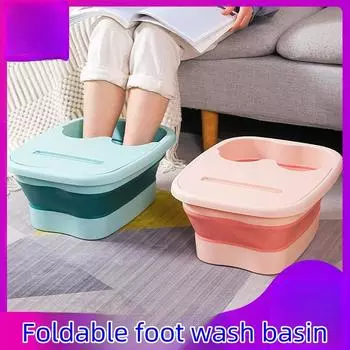 Ведро для замачивания ног Складное ведро для воды Портативное хранилище Бытовой массаж Сохранение здоровья Ванна для ног Ванна с покрытием для теленка Изолированная раковина для мытья ног зелёный