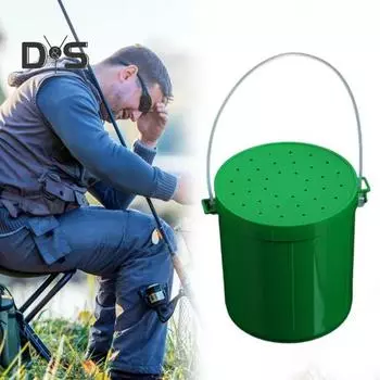 Ведро для живой наживки с переносной ручкой, дышащий чехол, защищающий от падения, ящик для хранения дождевых червей, небольшой контейнер для живых красных червей, рыболовные принадлежности S