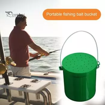 Ведро для живой наживки с переносной ручкой, дышащий чехол, защищающий от падения, ящик для хранения дождевых червей, небольшой контейнер для живых красных червей, рыболовные принадлежности S