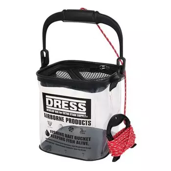 Ведро DRESS Water Clear 7m с держателем для веревки, сетка на молнии, бесплатно, черное, в комплекте, крышка, застежка, EVA, универсальное ведро, для игры, Rangan, Sabiki,