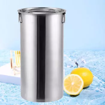 Ведро из нержавеющей стали с надежной крышкой и удобными ручками для приключений на природе 22x40cm15L