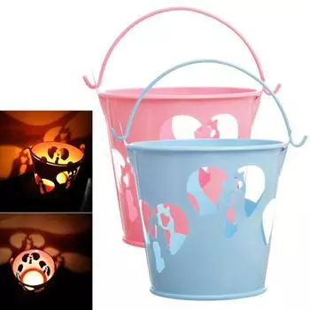 Ведро-органайзер для конфет, прочное, простое в использовании, 3 цвета, удобное, красивое, в форме полого сердца, для хранения закусок для банкета 2 розовый