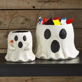 Ведро с привидениями на Хэллоуин, жуткий горшок для цветов с привидениями, ваза из смолы, праздничная миска для сладостей и закусок 10cm