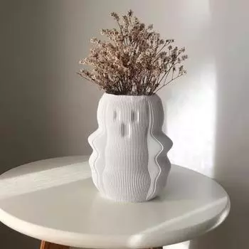 Ведро с привидениями, ваза для цветов с привидениями на Хэллоуин, милый цветочный горшок с привидениями, жуткая конфетница для домашнего декора на вечеринку в честь Хэллоуина белый