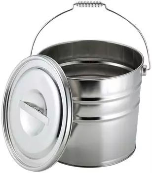 Ведро Shimomura Planning с крышкой 13 л, нержавеющая сталь, сделано в Японии 39886