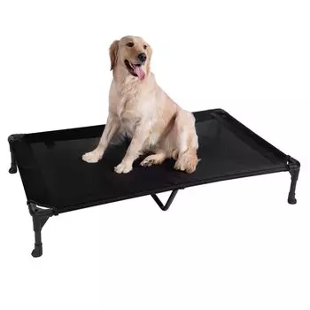 Veehoo Dog Bed Pet Bed Raised Dog Large Dog Bed Washable Breathable Mesh Portable Raised Pet Outdoor Dog Bed Durable Dog Cot Dog Bed for Indoor and чёрный